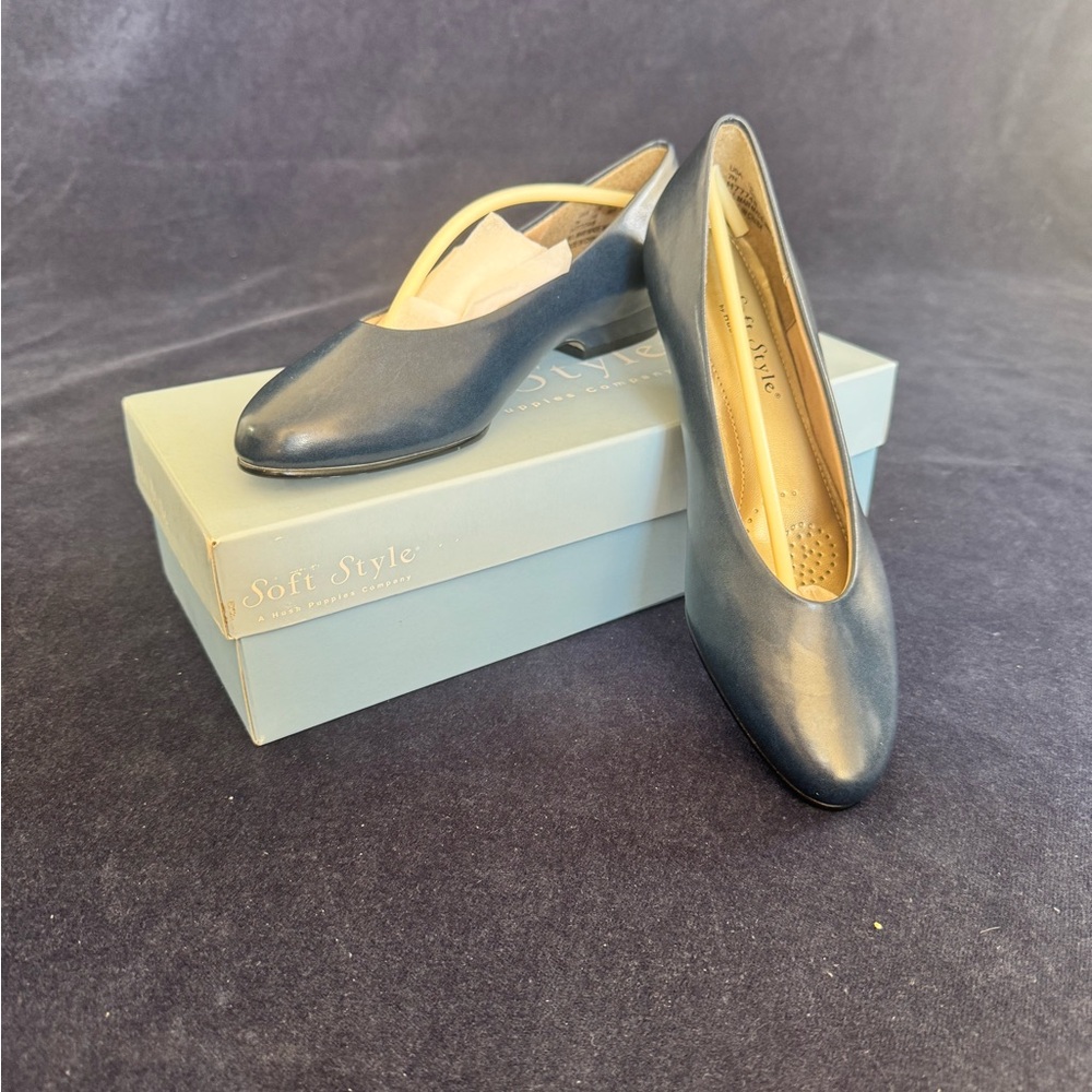 Soft Style Blue Heels Elegant Pumps